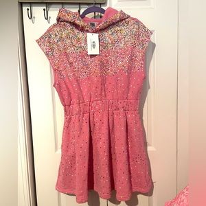 NWT Pink Scatter Sequined Hoodie Dress Small